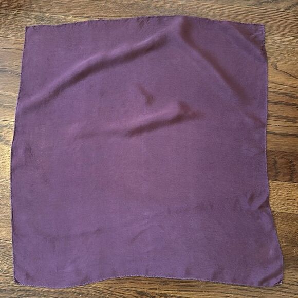 Plum colored chiffon polyester square scarf - Picture 4 of 4